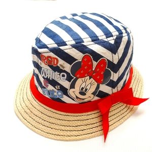 Toddler Disney Bucket Hat Mini Mouse Girls Patriotic Graphic Short Brim Sun Hat.